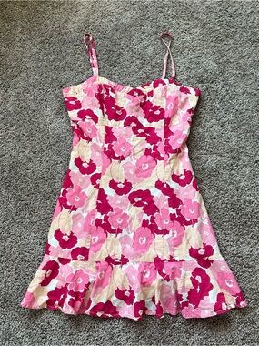 Love Riche Pink Floral Mini Dress